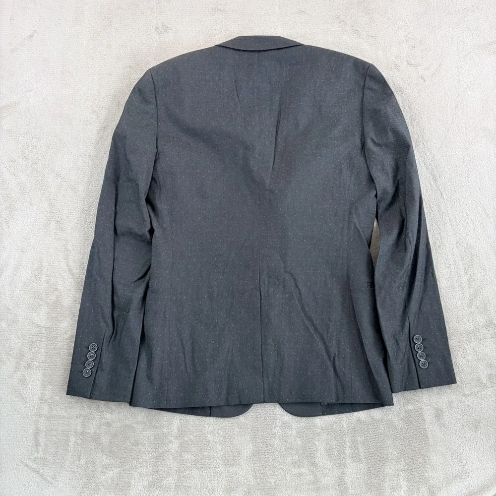 John Varvatos Luxe Peak Lapels Sport Coat Blazer Jacket in Grey Geo Men 38R